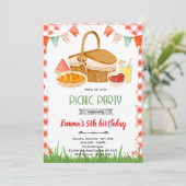 Cute picnic party theme invitation einladung (Stehend Vorderseite)