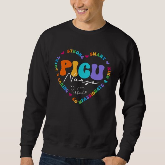 Cute PICU Nurse Squad Appreciation Nursing Sweatshirt (Vorderseite)