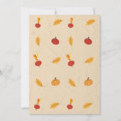 Cute Pie Pumpkin Thanksgiving Dinner Einladung (Rückseite)