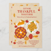 Cute Pie Pumpkin Thanksgiving Dinner Einladung (Vorne/Hinten)