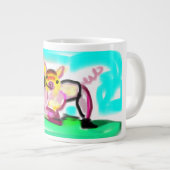 Cute pig art  Jumbo-Tasse (Vorderseite Rechts)