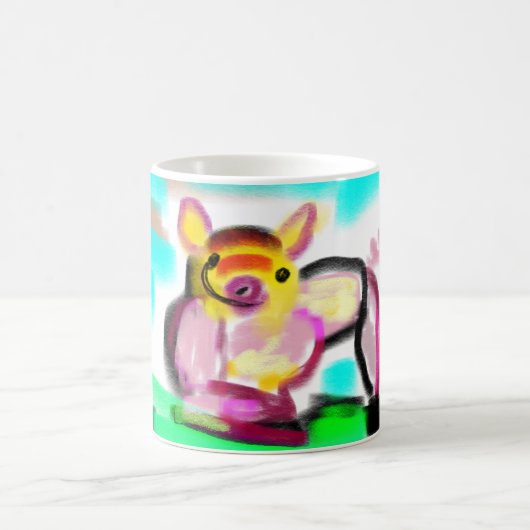 Cute pig art  kaffeetasse (Mittel)