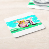 Cute pig art  rechteckiger pappuntersetzer (angewinkelt)