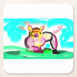 Cute pig art  rechteckiger pappuntersetzer