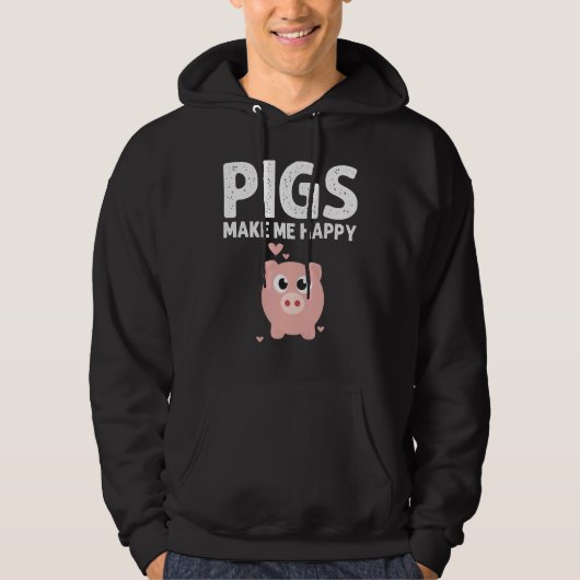 Cute Pig Designs For Men Women  Farming Animal Pig Hoodie (Vorderseite)