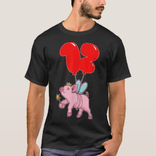 Cute Pig Fairy12th BirthdayKids Balloon T-Shirt