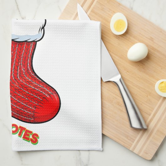 Cute Pig in Christmas Stocking Geschirrtuch (Viertel Falte)