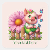 Cute pig lovers customizable quadratischer aufkleber (Vorderseite)