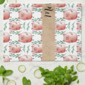 Cute Pig Pattern Tea Towel – Farm Animal Kitchen  Geschirrtuch (Gefaltet)