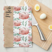 Cute Pig Pattern Tea Towel – Farm Animal Kitchen  Geschirrtuch (Viertel Falte)