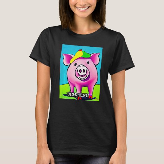 Cute Pig Piggie Oink Oink  13 T-Shirt (Vorderseite)