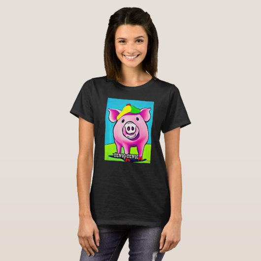 Cute Pig Piggie Oink Oink 13 T-Shirt (Vorne ganz)