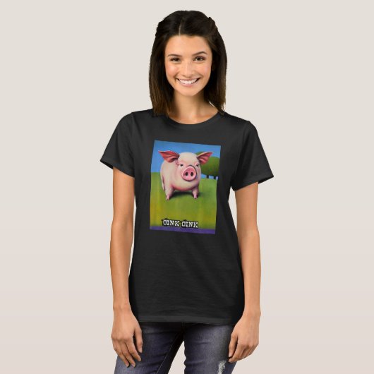 Cute Pig Piggie Oink Oink 25 T-Shirt (Vorne ganz)