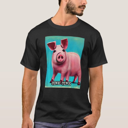 Cute Pig Piggie Oink Oink 44 T-Shirt (Vorderseite)