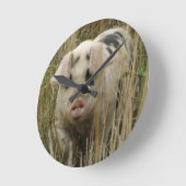Cute Pig Wall Clock Runde Wanduhr (Winkel)