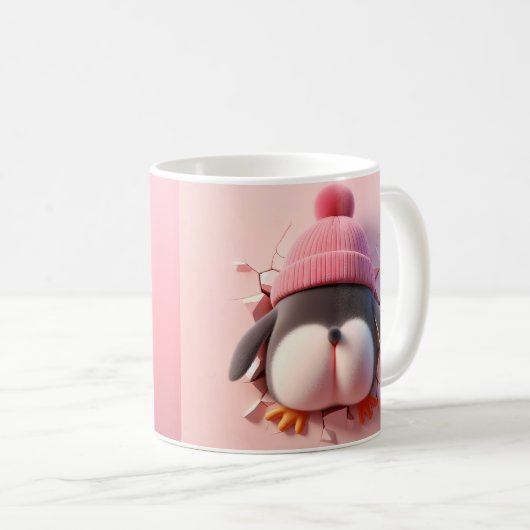 Cute Pinguin mit Herz - Adortable 3D-Mug Kaffeetasse (VorderseiteRechts)