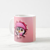 Cute Pinguin mit Herz - Adortable 3D-Mug Kaffeetasse (Vorderseite Links)