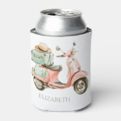 Cute Pink and Aqua Coastal Scooter Dosenkühler (Kanne Vorderseite)