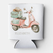 Cute Pink and Aqua Coastal Scooter Dosenkühler (Vorderseite)