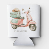Cute Pink and Aqua Coastal Scooter Dosenkühler (Rückseite)
