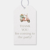 Cute Pink and Aqua Coastal Scooter Geschenkanhänger (Rückseite)