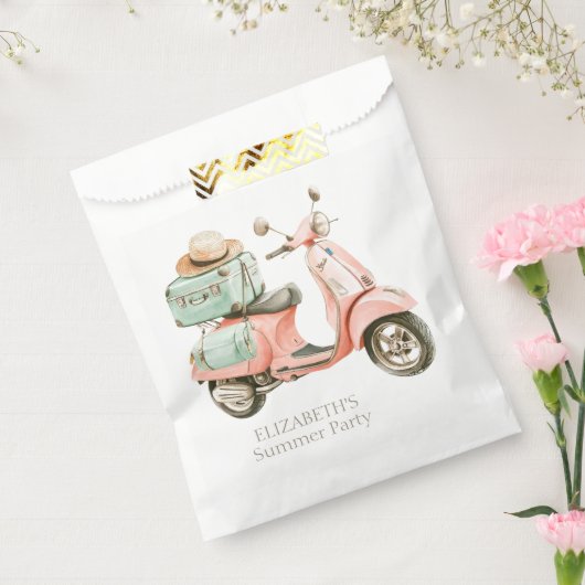Cute Pink and Aqua Coastal Scooter Geschenktütchen (Versiegelt)