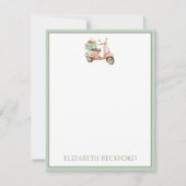 Cute Pink and Aqua Coastal Scooter Mitteilungskarte (Vorderseite)