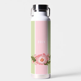 Cute pink and baby green floral Water Bottle Trinkflasche