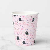 Cute Pink and Black Sweet Spooky Ghost Halloween Pappbecher (Rückseite)