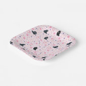 Cute Pink and Black Sweet Spooky Ghost Halloween Pappteller (Gewinkelt)