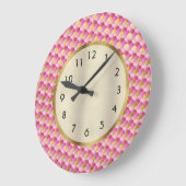 Cute Pink and Gold Mermaid Scales Große Wanduhr (Winkel)