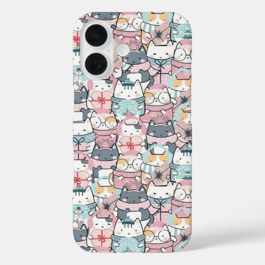 Cute Pink and Purple Anime Jumble Case-Mate iPhone Hülle (Rückseite)