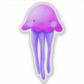 Cute Pink and Purple Jellyfish Aufkleber (Vorderseite)