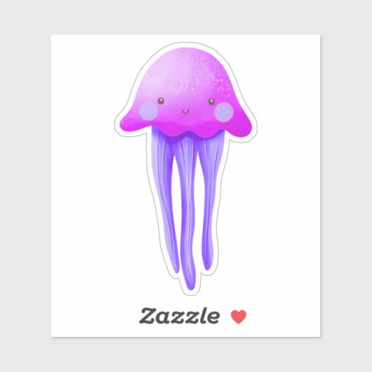 Cute Pink and Purple Jellyfish Aufkleber (Blatt)