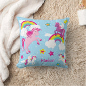 Cute Pink and Purple Unicorns and Rainbows Kissen (Decke)