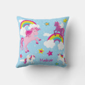 Cute Pink and Purple Unicorns and Rainbows Kissen (Rückseite)