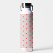 Cute Pink And Red Strawberry Pattern Water Bottle. Trinkflasche (Vorne)