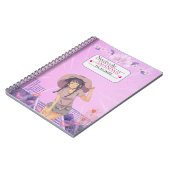Cute-Pink Anime Girl Floral Aesthetic Notebook Notizblock (Linke Seite)