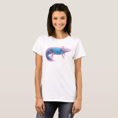 Cute Pink Axolotl Fantasy Ocean Double Exposure  T-Shirt (Vorne ganz)