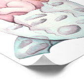 Cute Pink Baby Dragon Hatching Art  Poster (Ecke)