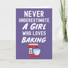 Cute Pink Baking Cards For Baby Girls Kids Baker Karte