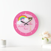 Cute Pink Ballerina Große Wanduhr (Zuhause)