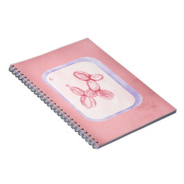 Cute Pink Balloon Dog Minimalist aesthetic Notizblock
