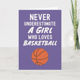 Cute Pink Basketball Cards For Baby Girls Kids  Karte