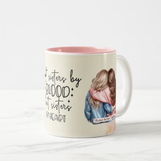 Cute Pink Best Friend Quote Zweifarbige Tasse (VorderseiteRechts)