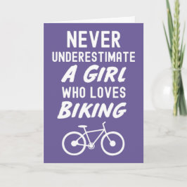 Cute Pink Biking Cards For Baby Girls Kids Biker Karte