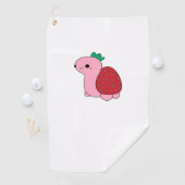 Cute pink blushing strawberry turtle Classic T-Shi Golfhandtuch (Insitu)