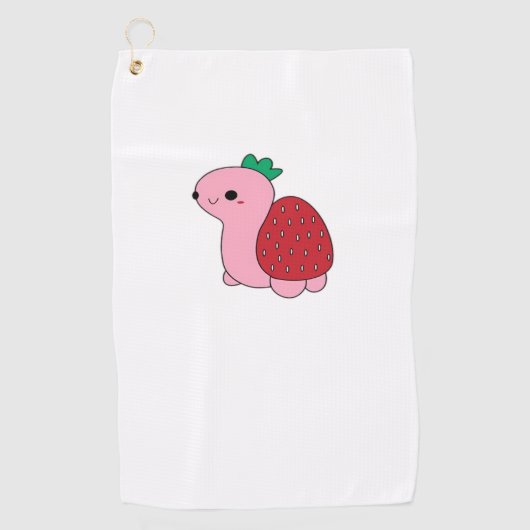 Cute pink blushing strawberry turtle Classic T-Shi Golfhandtuch (Vorderseite)