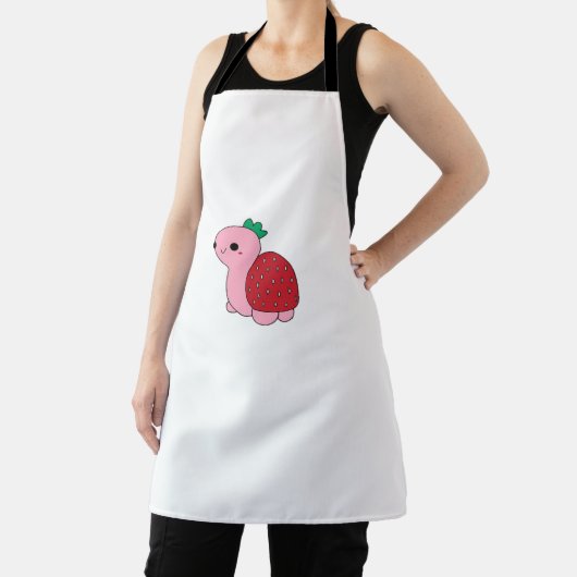 Cute pink blushing strawberry turtle Classic T-Shi Schürze (InSitu)