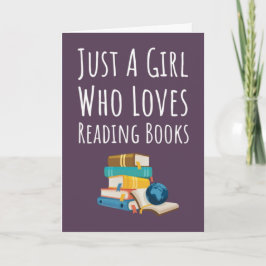 Cute Pink Book Reader Cards For Baby Girls Kids Karte